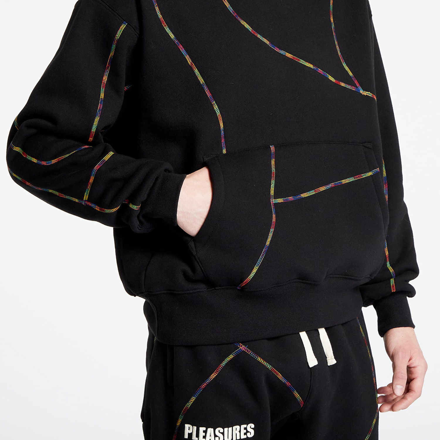 Sweatshirt Pleasures Vein Hoodie Sort | P23W032 BLACK, 1