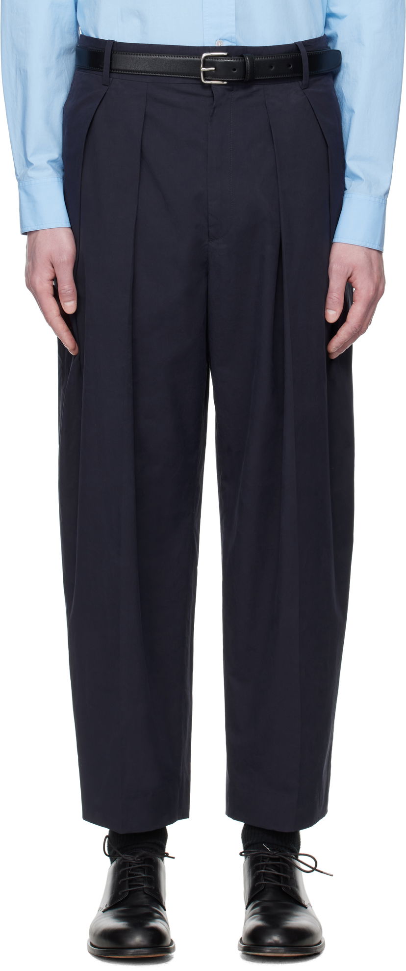 Bukser The Row The Row Dyon Pleated Trousers Mørkeblå | 937-W3897