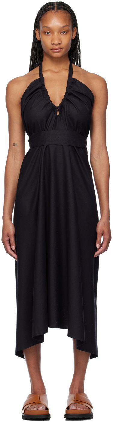 Kjole Baserange Halter Neck Maxi Dress Sort | DRNO-WS-EXSU24
