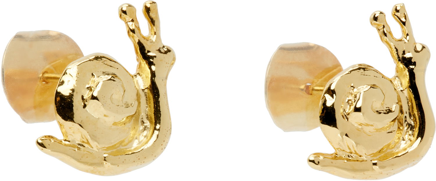 Øreringe Chopova Lowena Chopova Lowena Snail Gold Stud Earrings Gul | 6582, 1
