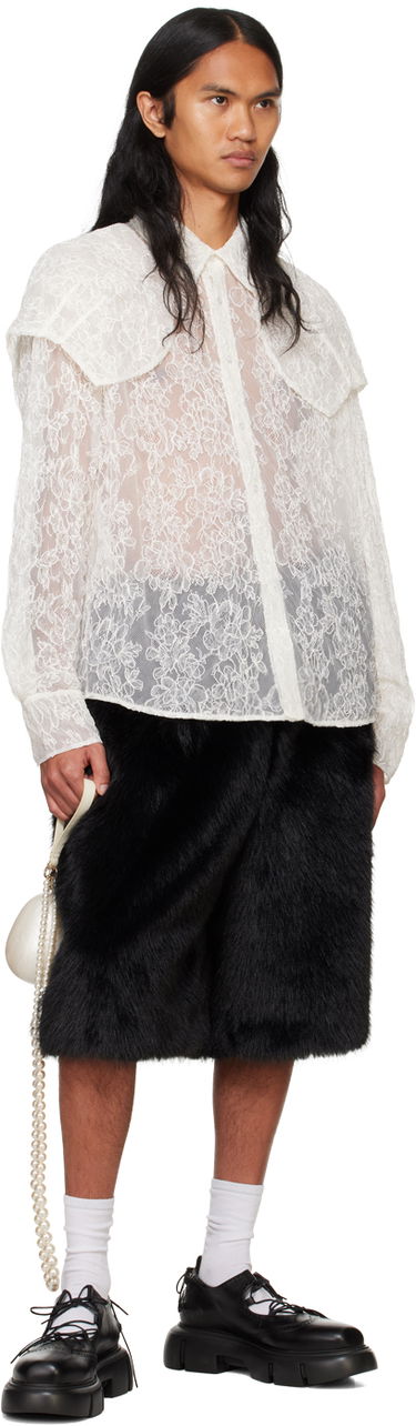 Skjorte Simone Rocha Simone Rocha Sheer Classic Fit Lace Shirt Hvid | 5289C 1099, 3