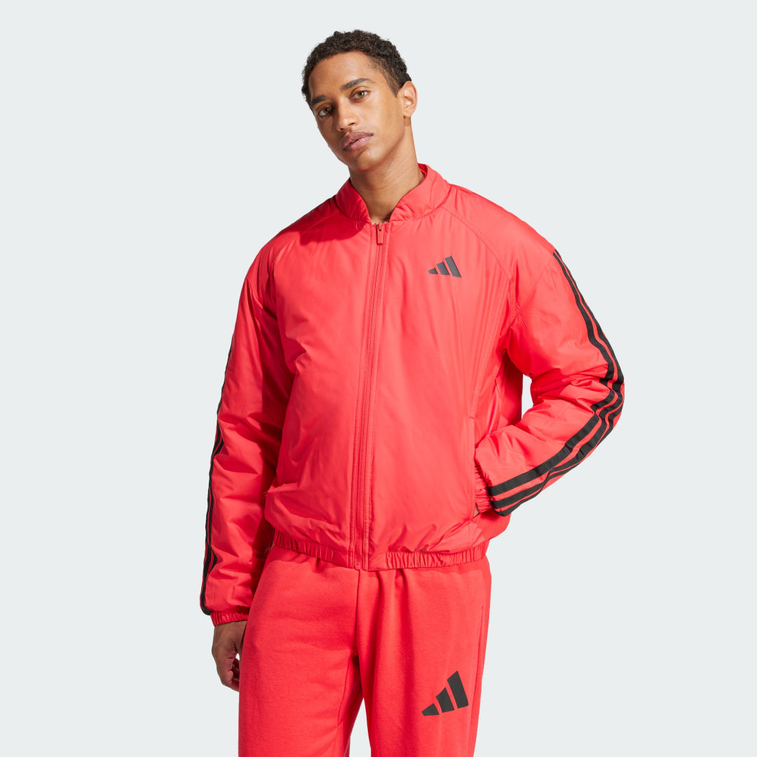 Bomberjakke adidas Performance Essentials 3-Stripes Insulated Bomber Jacket Rød | JD1048, 0