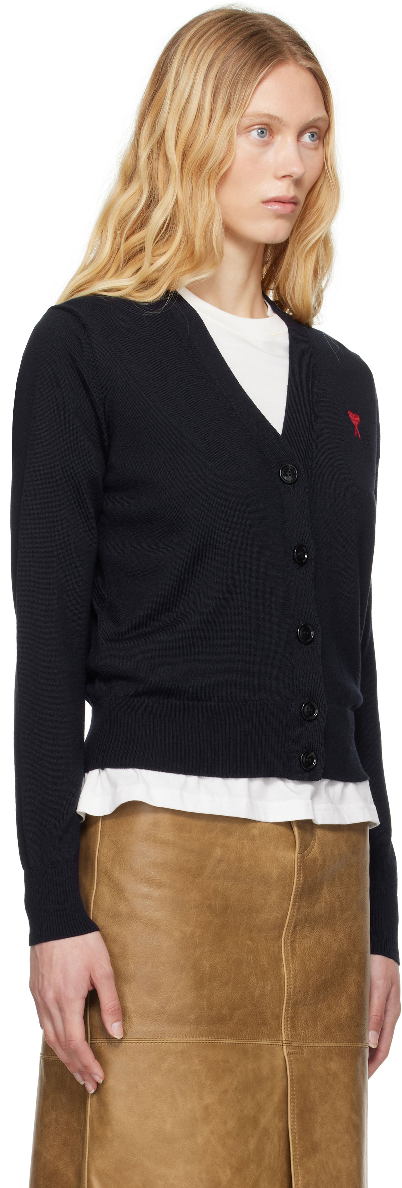 Sweater AMI De Cœur Cardigan Sort | BFFKC111.KN0025, 1
