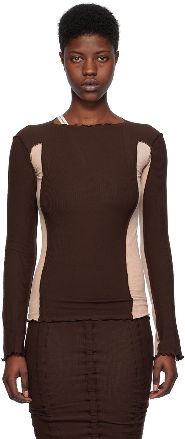 T-shirt Baserange Exclusive Omato Long Sleeve T-Shirt Brun | TTML-RB-EXSP24