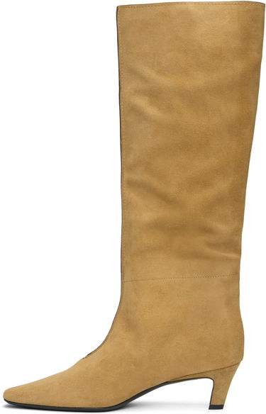 Tøj TOTEME TOTEME Wide Shaft Suede Knee-High Boots Beige | 243-WAS3114-LE0003, 2