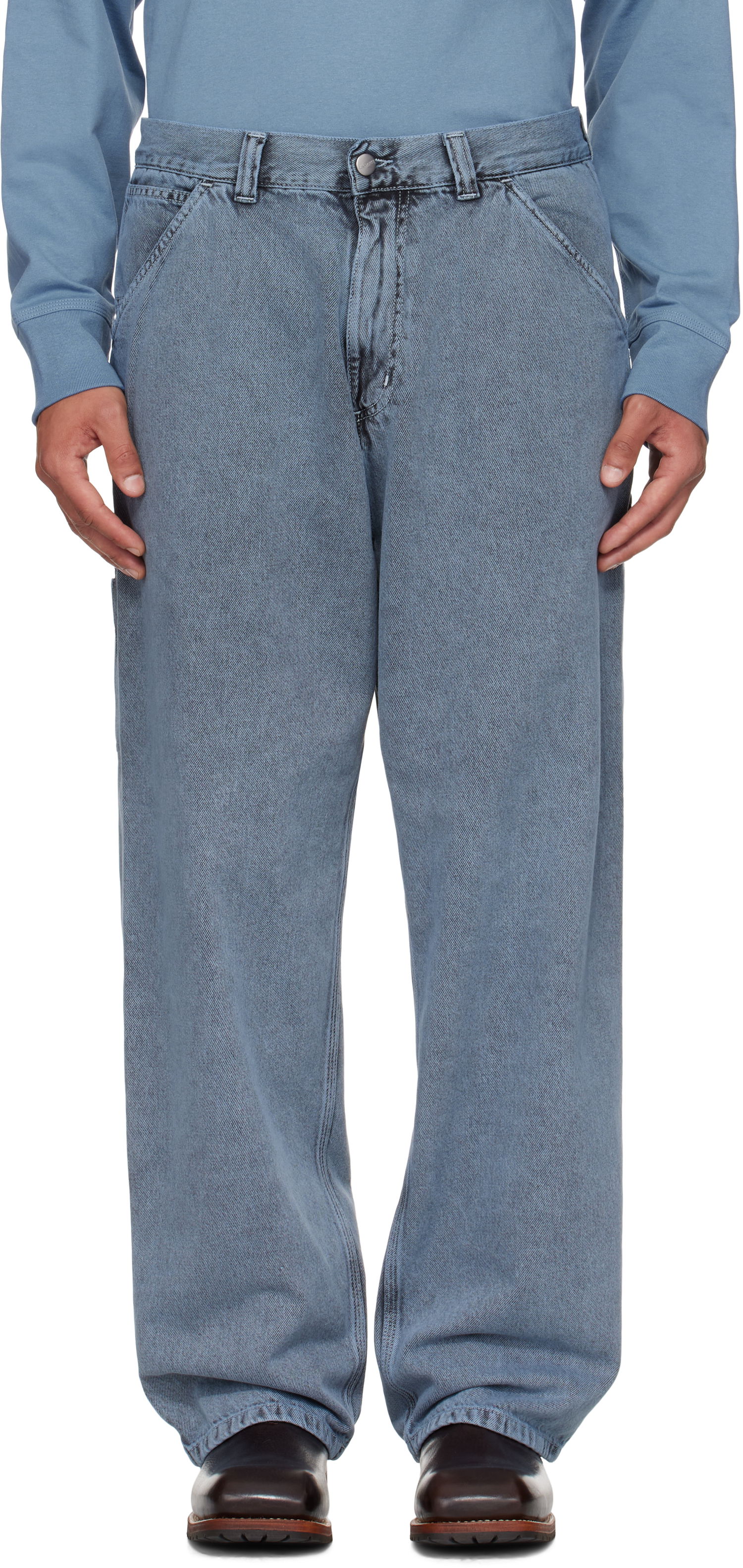 Jeans Carhartt WIP Single Knee Jeans Blå | I035819, 0