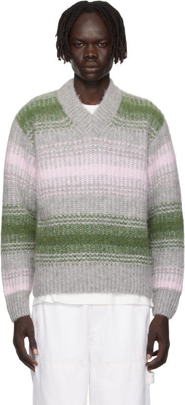Sweater KENZO Kenzo Paris 'Speed Stripe' V-Neck Sweater Grå | FF65PU7423CG, 0
