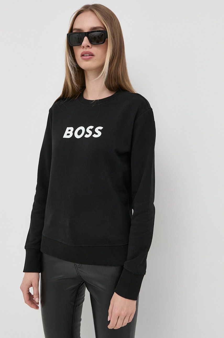 Sweatshirt BOSS Cotton Crewneck Sort | 50468357, 0