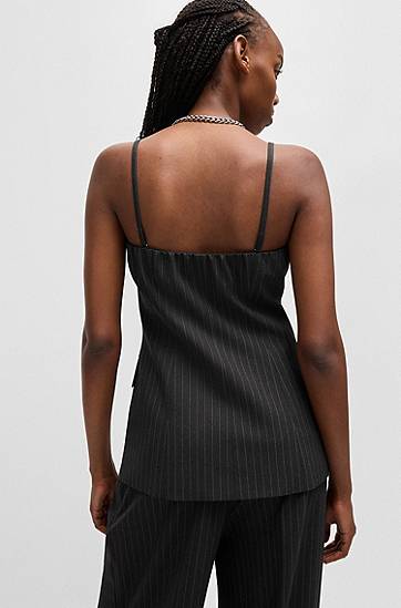 Tanktop BOSS Pinstripe Stretch Tailored Vest Sort | 50530460, 1
