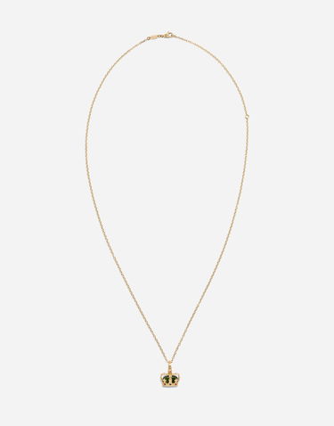Halskæde Dolce & Gabbana Dolce & Gabbana Royal Crown Pendant with Jade, Rubies, and Sapphire Gul | WAKK1GWNFG1ZOO00, 0