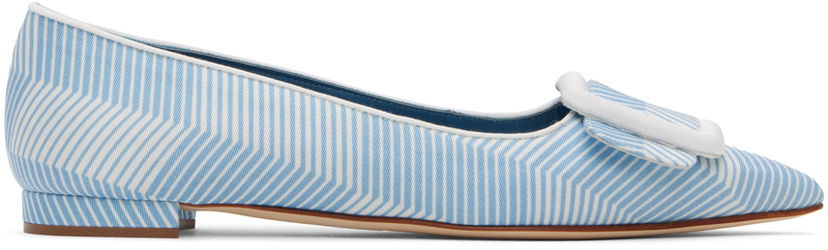Kjole Manolo Blahnik Manolo Blahnik Maysale Ballerina Flats Blå | 124-2513-0001