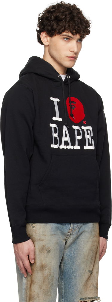 Sweatshirt BAPE I LOVE BAPE Hoodie Black Sort | 001PPK801005MBLK, 2