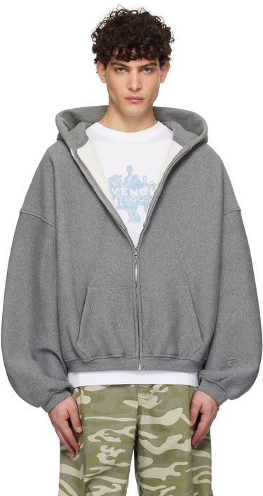 Sweatshirt Alexander Wang Dense Fleece Star Zip-Up Hoodie Grå | 6CC2242051, 0