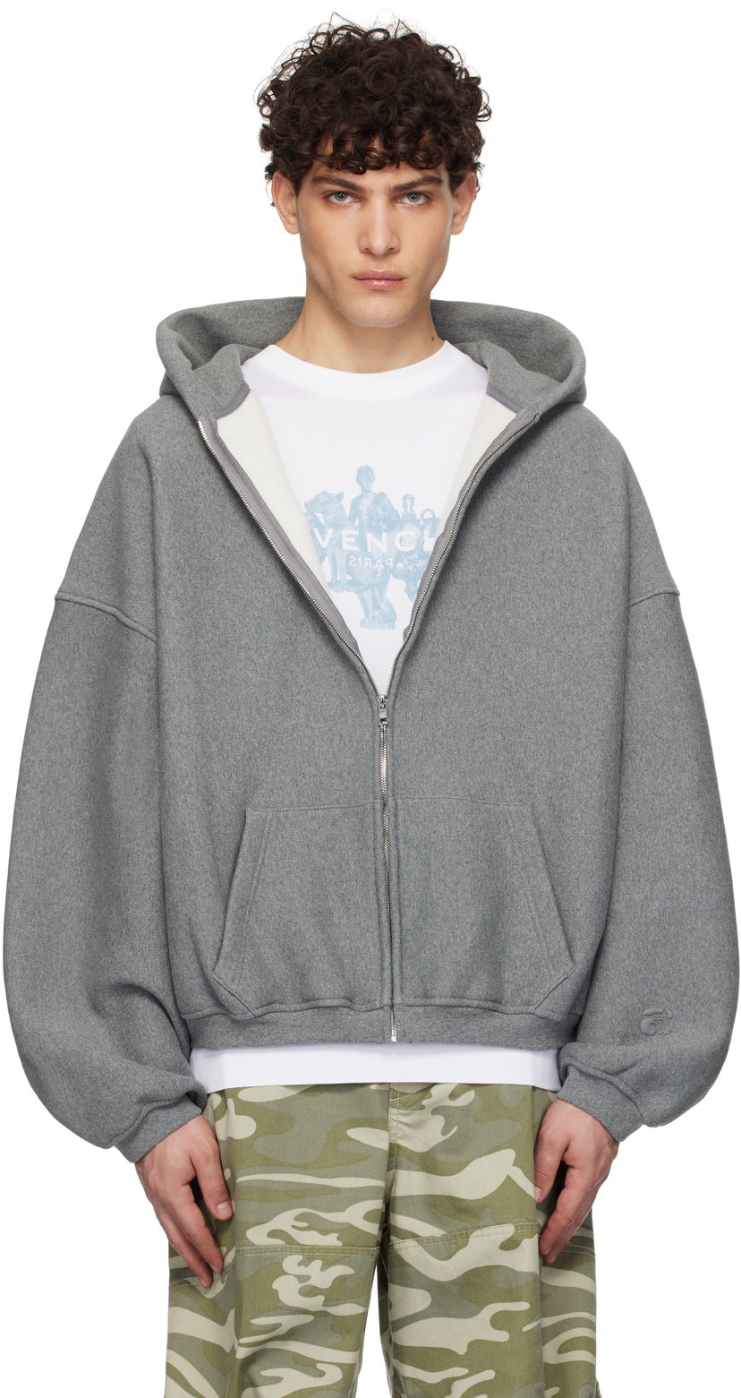 Sweatshirt Alexander Wang Dense Fleece Star Zip-Up Hoodie Grå | 6CC2242051