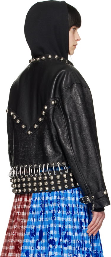 Jakke Chopova Lowena Chopova Lowena Studded Cropped Leather Jacket Sort | 5301, 2