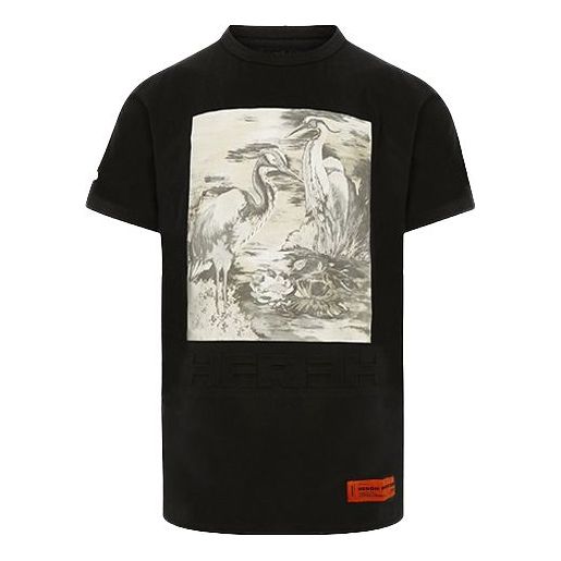 T-shirt HERON PRESTON Heron Preston Birds Short-Sleeve T-Shirt Sort | HMAA011S209140221088