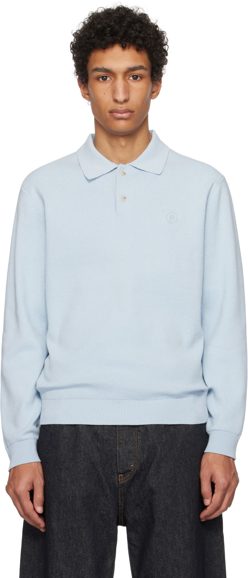 Sweater BOSS Knit Polo Blå | 50531600