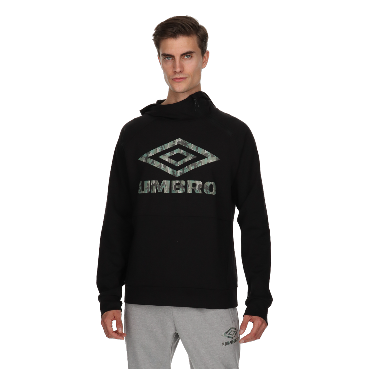 Sweatshirt Umbro Indirect Camo Logo Hoodie Sort | UMA231M608-01, 0