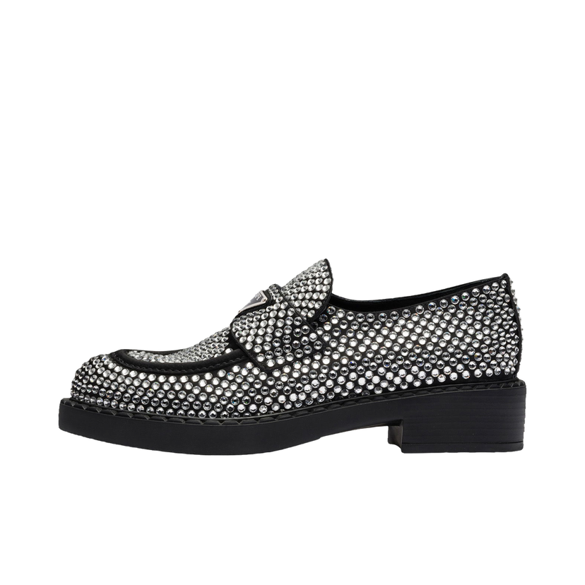 Sneakers og sko Prada 50mm Crystal Loafer 'Black Satin' Metalisk | 1D752M_2AWL_F0T7O_F_B050