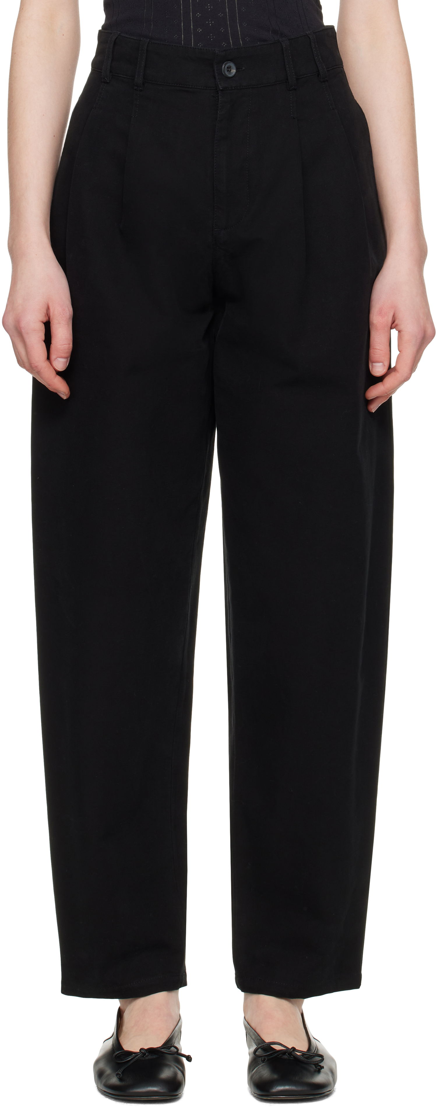 Bukser A.P.C. A.P.C. Willow Pleated Carrot Fit Trousers Sort | COGBJ-F08486, 0