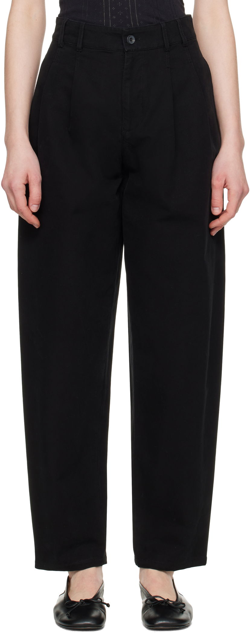 Bukser A.P.C. A.P.C. Willow Pleated Carrot Fit Trousers Sort | COGBJ-F08486