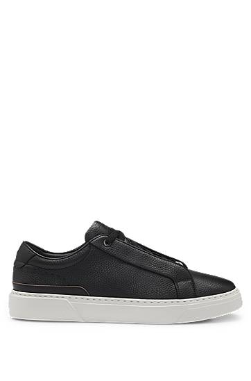 Tøj og tilbehør BOSS Gary Grained Leather Trainers Sort | 50545153, 1