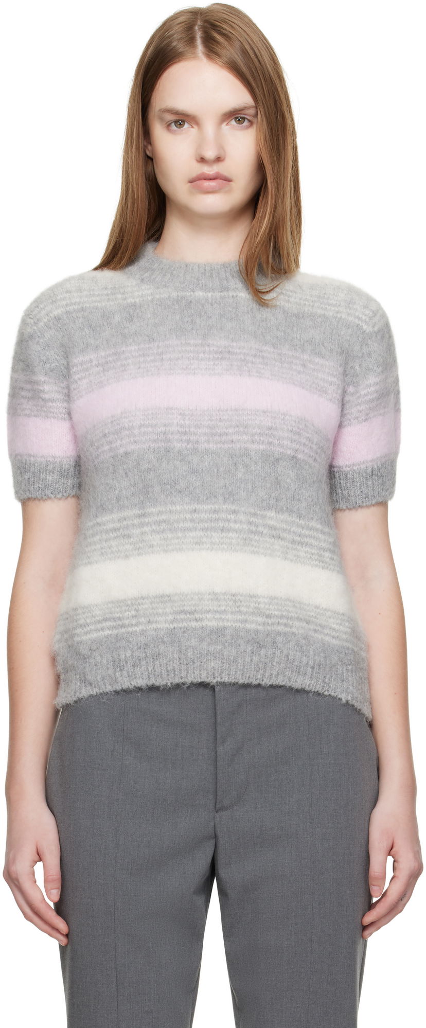 Sweater KENZO Kenzo Paris 'KENZO Speed Stripe' Short Sleeve Sweater Grå | FF62TO6053CG