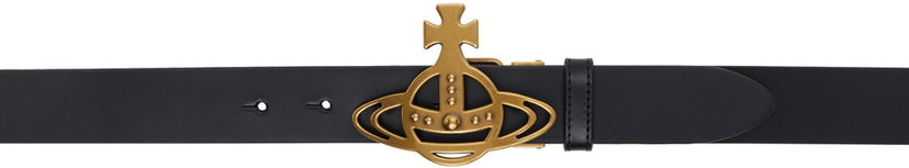 Bælter Vivienne Westwood Black Line Orb Buckle Belt Sort | 82010072U-L008N-