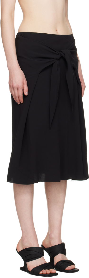 Nederdel Rick Owens Rick Owens Hollywood Strutter Tie Midi Skirt Sort | RP01E7372 Y, 1