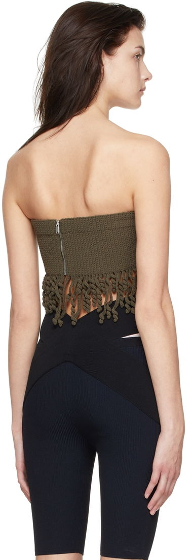 Tanktop Dion Lee Dion Lee Cotton Fringe Bandeau Grøn | A7572S22, 2