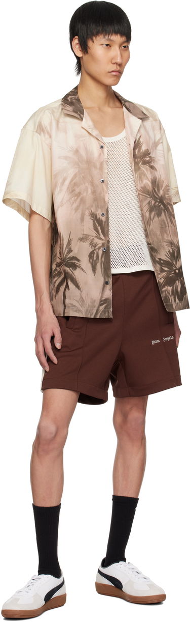 Shorts Palm Angels Palm Angels Embroidered Logo Track Shorts Brun | PMCL004S25FAB0012803, 3