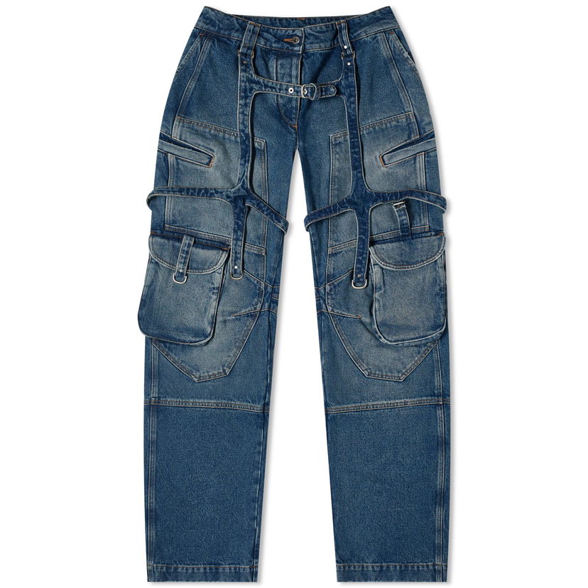Bukser Off-White Cargo Oversized Denim Pants Blå | OWYB018C99DEN0014500