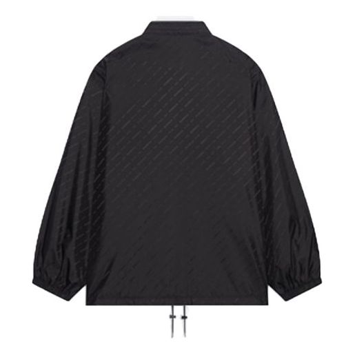 Vindjakke Balenciaga Allover Logo Rain Jacket Sort | 681452TKO401000
