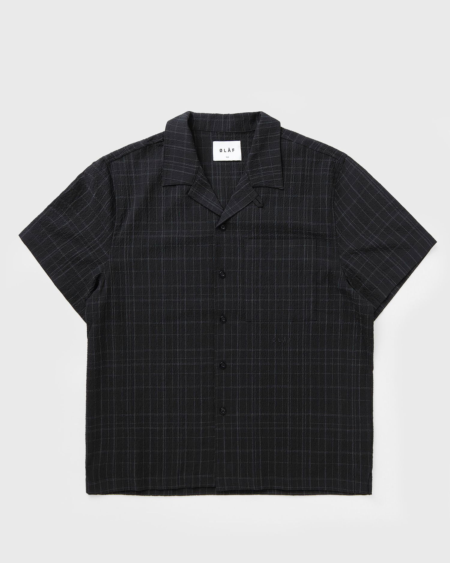 Skjorte ØLÅF Check Camp Collar Shirt Sort | M210301-BLACK, 1