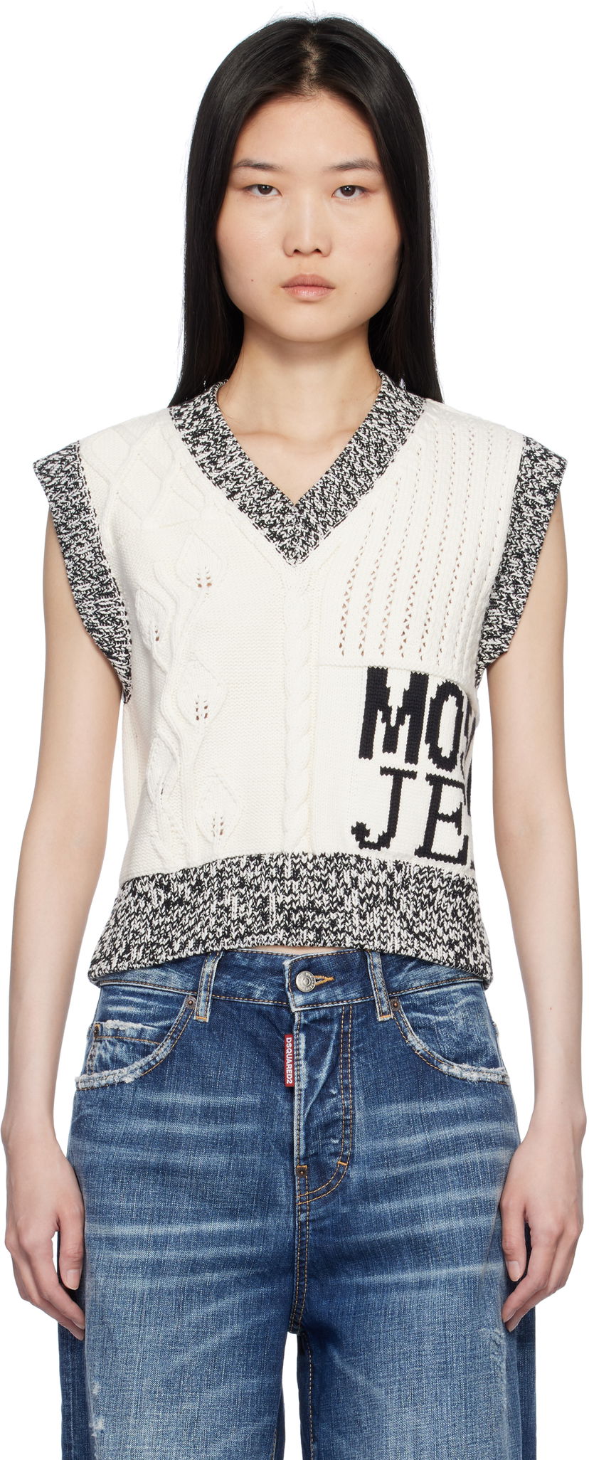 Sweater Moschino Moschino Jeans Urban Knit Vest Hvid | 251K10886