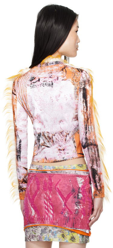 Crop top Diesel Abstract Print Henley T-Shirt Flerfarvet | A16505 0LKBA, 2