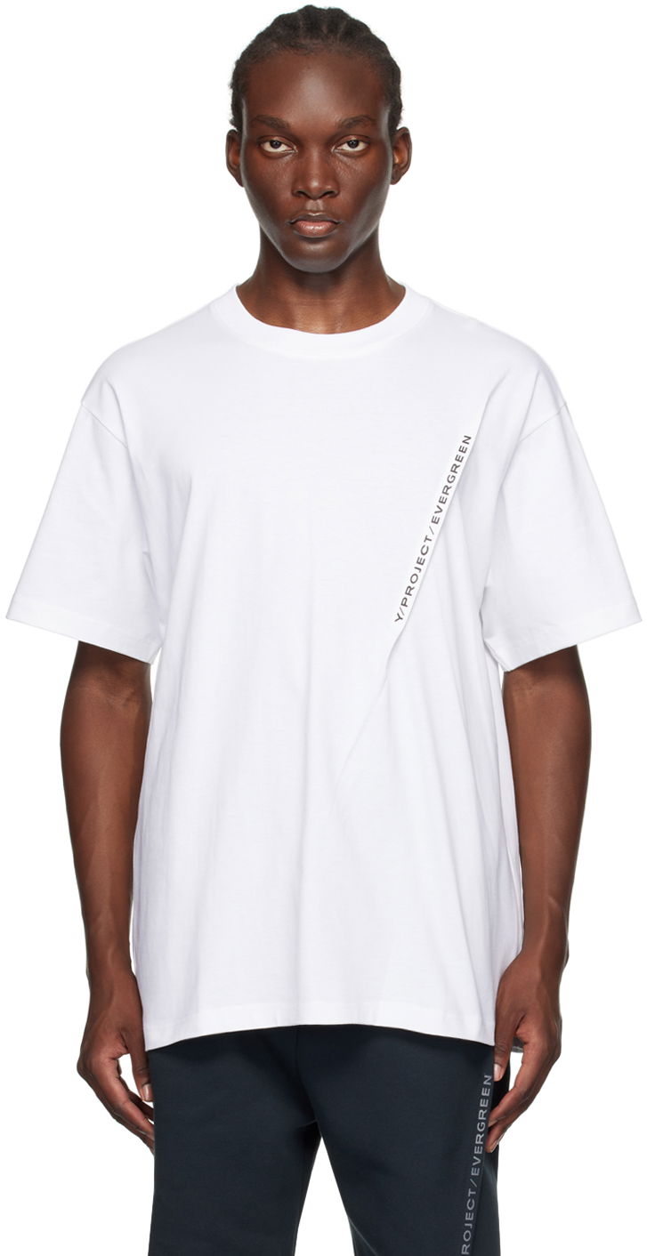 T-shirt Y/PROJECT Pinched Logo T-Shirt Hvid | 204TS001
