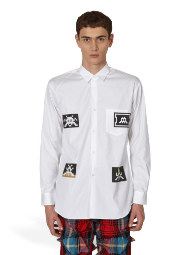 Skjorte Comme des Garçons Invader Poplin Shirt Hvid | FJ-B032-W22 1