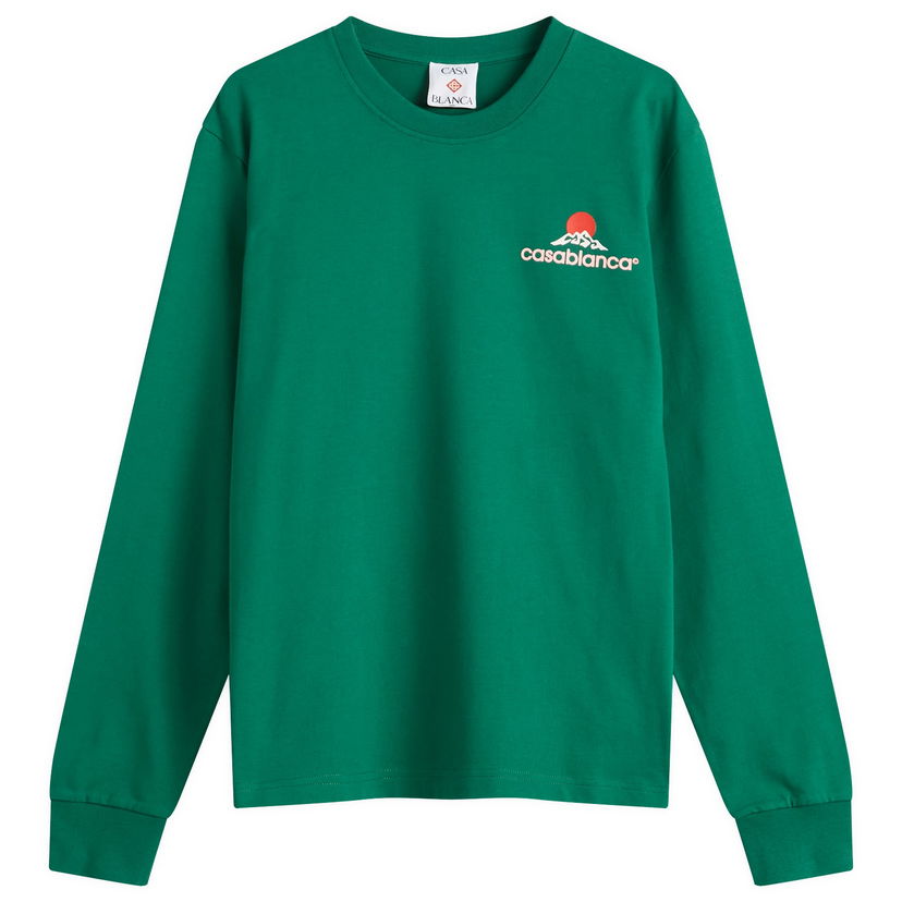 T-shirt Casablanca Casablanca Montagne Printed Long Sleeve T-Shirt, Size Large Grøn | MPF25-JTP-151-02