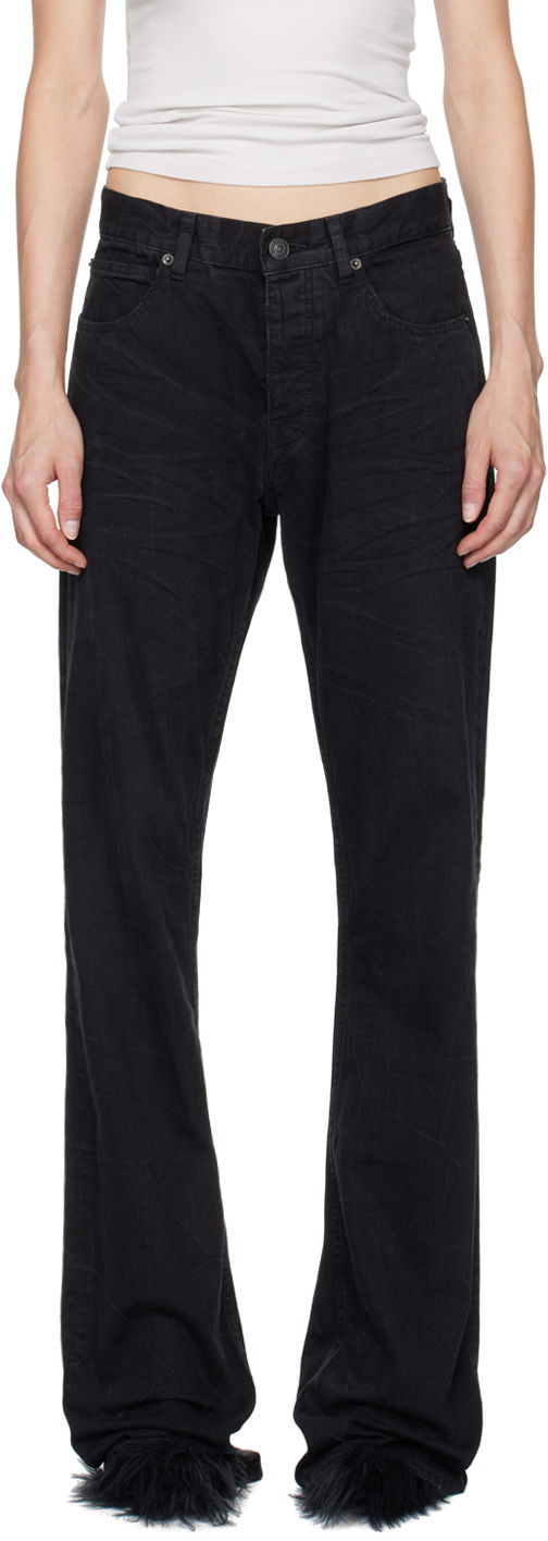 Jeans Balenciaga Low Waist Straight Jeans Sort | 794047 TQW54