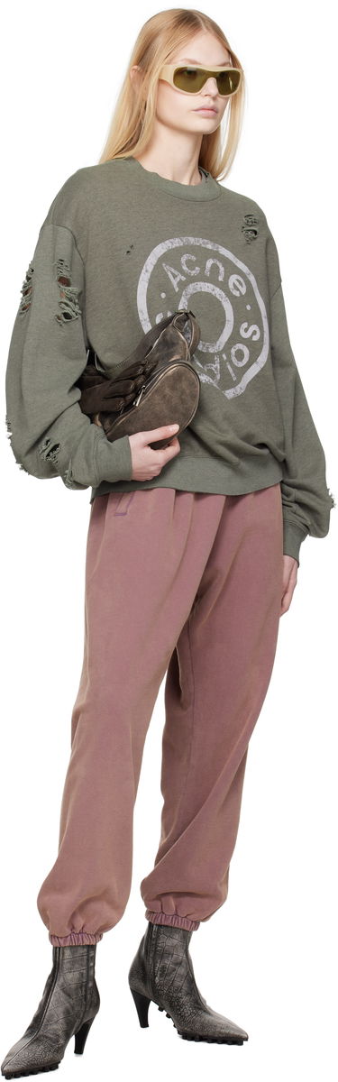 Sweatshirt Acne Studios Green Printed-Logo Sweatshirt Grøn | CI0179-, 3