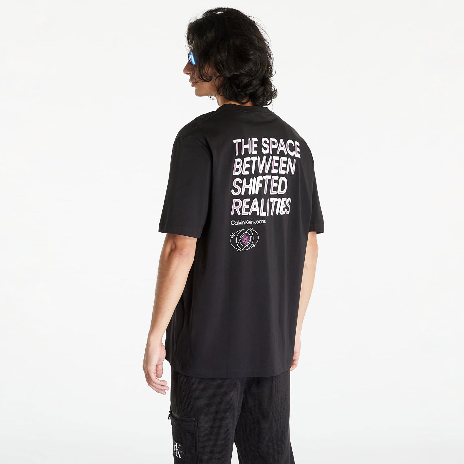 T-shirt CALVIN KLEIN Jeans Future Fade Slogan Short Sleeve Tee Black Sort | J30J324012 BEH, 1