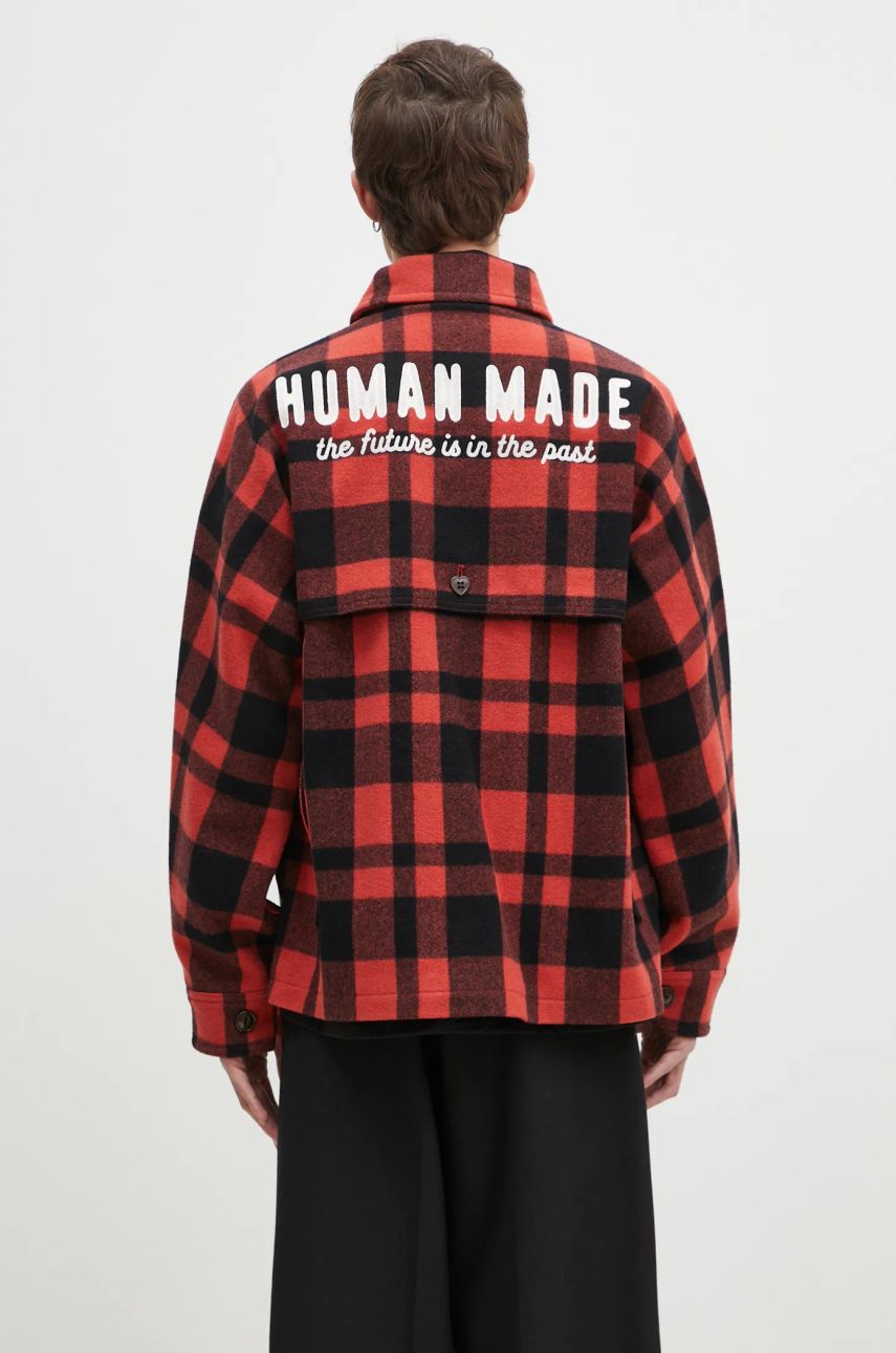 Skjorte Human Made Oversize Wool Hunting Jacket Rød | HM28JK031, 0
