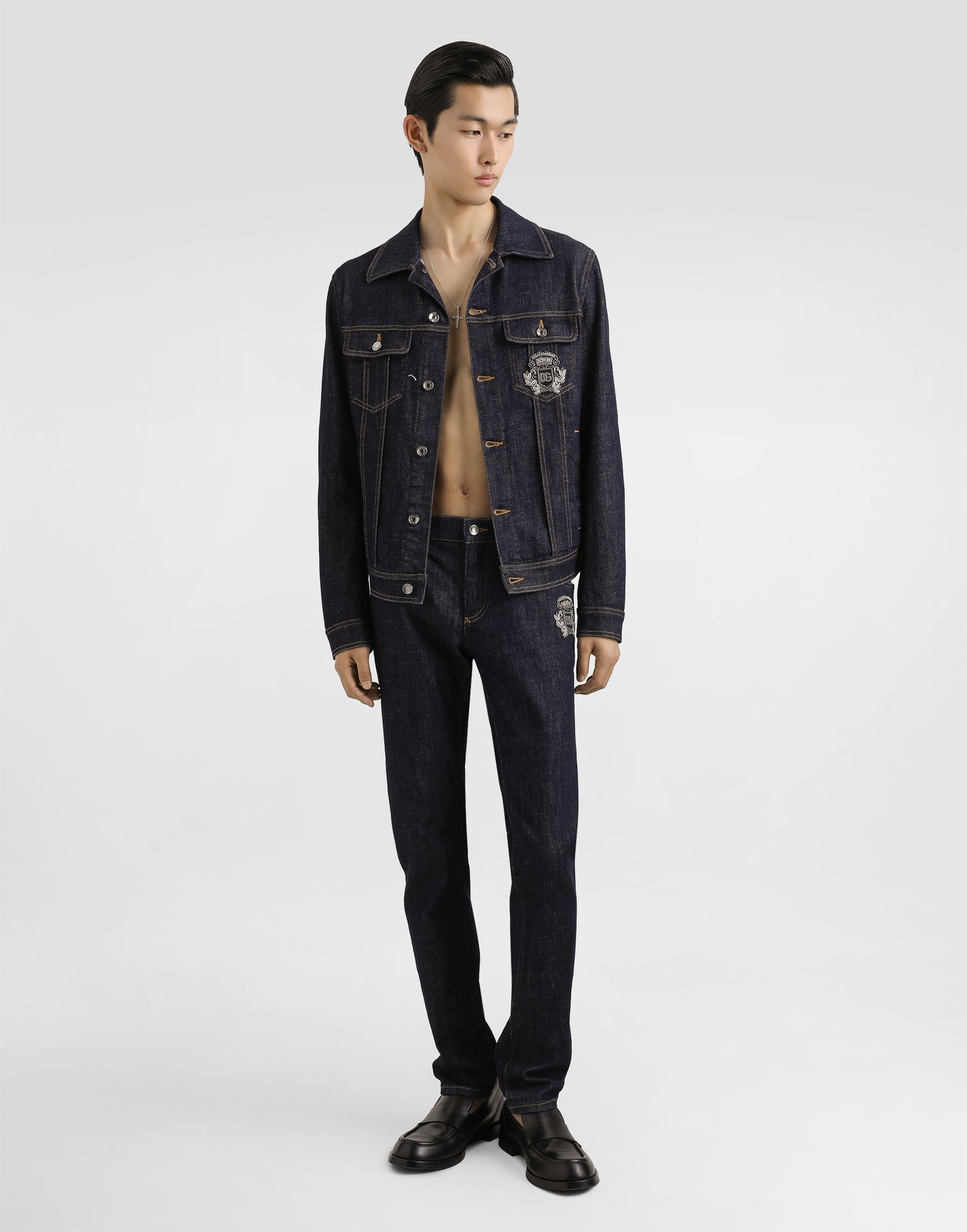 Jeans Dolce & Gabbana Skinny Stretch Jeans With Patch Blå | GY07LZG8ME9S9001, 1