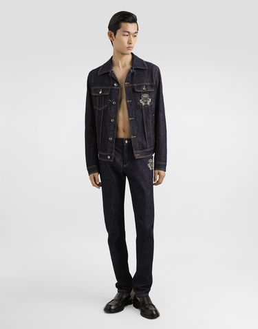 Jeans Dolce & Gabbana Skinny Stretch Jeans With Patch Blå | GY07LZG8ME9S9001, 1