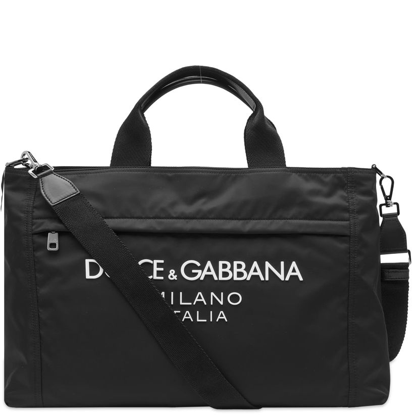 Håndtaske Dolce & Gabbana Nylon Logo Holdall Black Sort | BM2125AG182-8B956