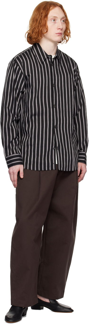 Skjorte Studio Nicholson Studio Nicholson Striped Button-Down Shirt Sort | VIEW SNM - 1126, 3