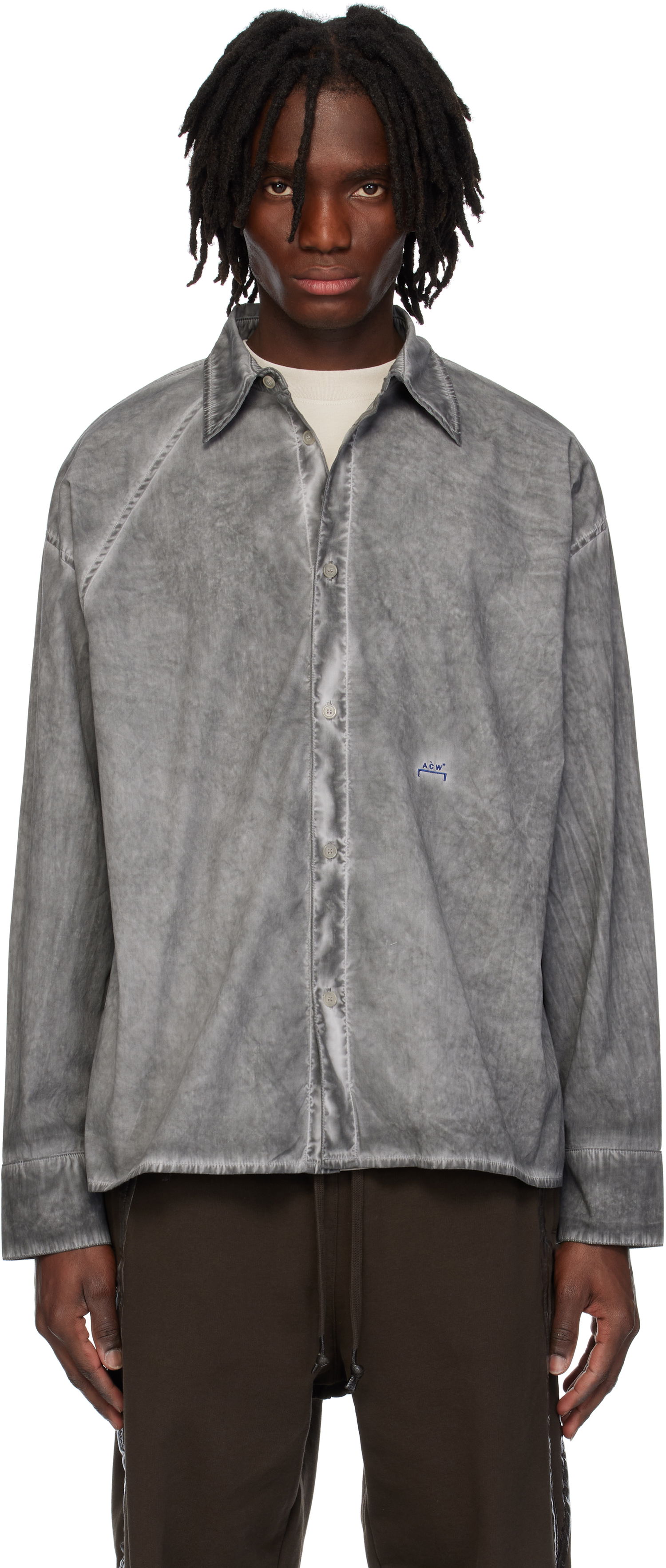 Skjorte A-COLD-WALL* A-COLD-WALL* Dissect Long Sleeve Shirt Grå | ACWMSH159, 0