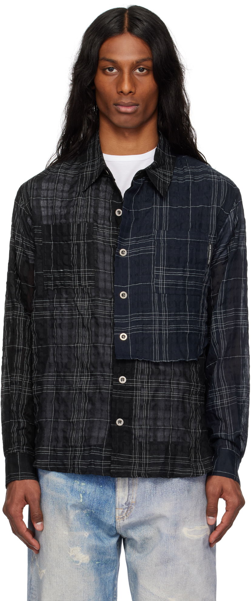 Skjorte Andersson Bell Andersson Bell Check Layered Shirt Sort | atb1275m