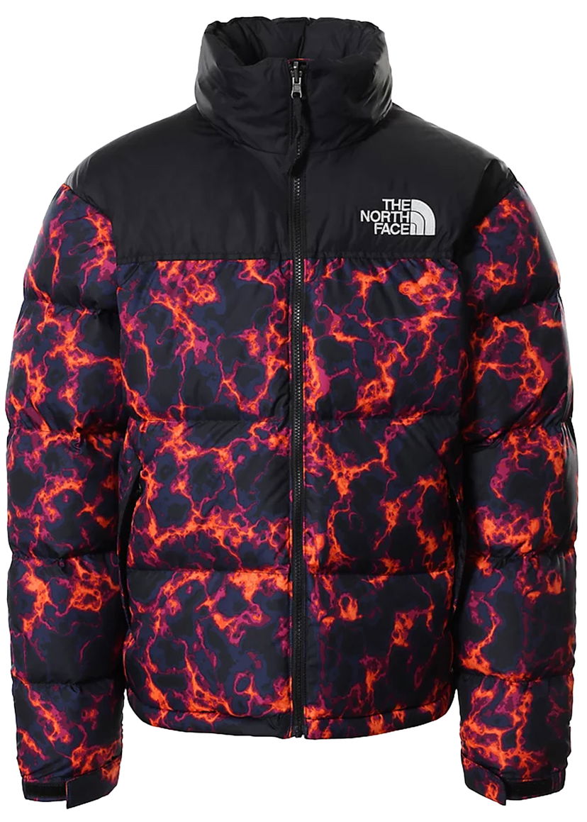 Puffer jakke The North Face 1996 Printed Retro Nuptse 700 Fill Packable Jacket TNF Black Marble Camo Print Sort | NF0A5IX4-29K